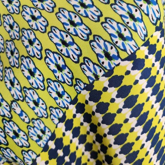 Laundry By Shelli Segal Flowy Skirt Midi Skirt High-low Green Blue Size 12 - Picture 10 of 14